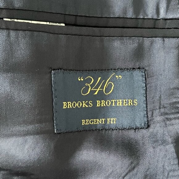 Brooks Brothers 346 Regent Fit Navy Windowpane Wool Blazer Sport Coat Jacket 48L - Picture 10 of 15
